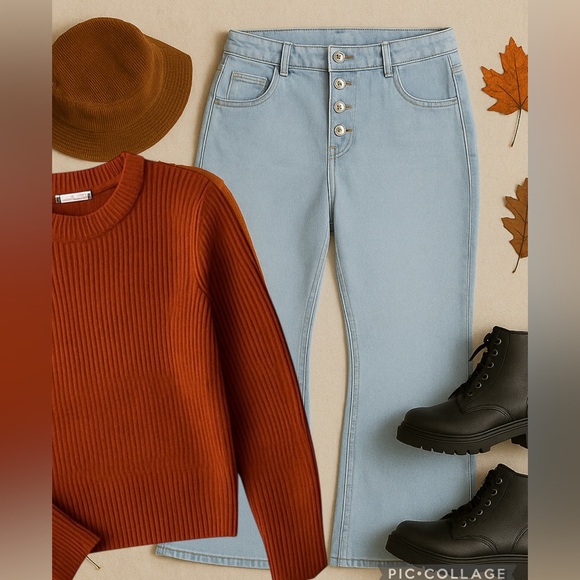 wild fable Denim - Wild Fable Light Wash Button Fly Flare Stretch Jeans Women’s 16/33